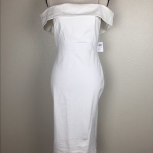 Off-the-Shoulder Ivory White Sheath Cocktail Party